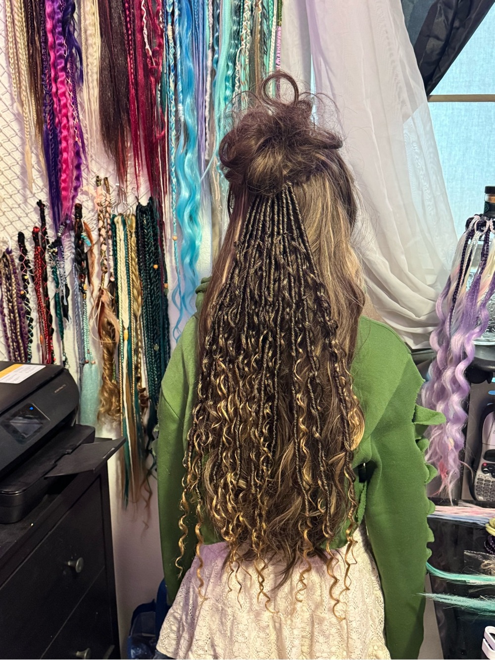 Goddess locs Hair Extensions with Blonde Highlights - Women Hair